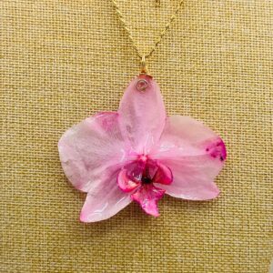 Orquídeas en cadena stainless steel 18”