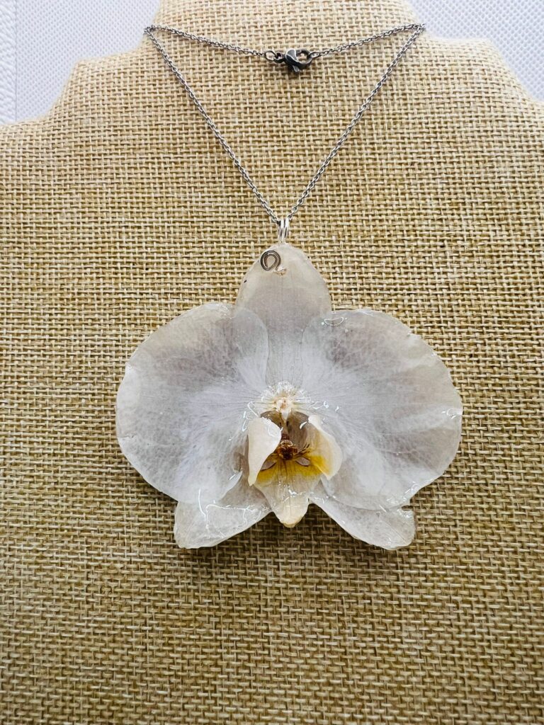 Orquídeas en cadena stainless steel 18”
