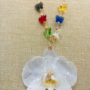 Orquídeas montadas con cristales y stainless steel 24”
