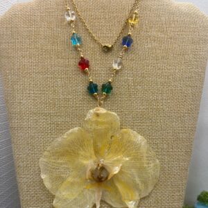 Orquídeas montadas con cristales y stainless steel 24”
